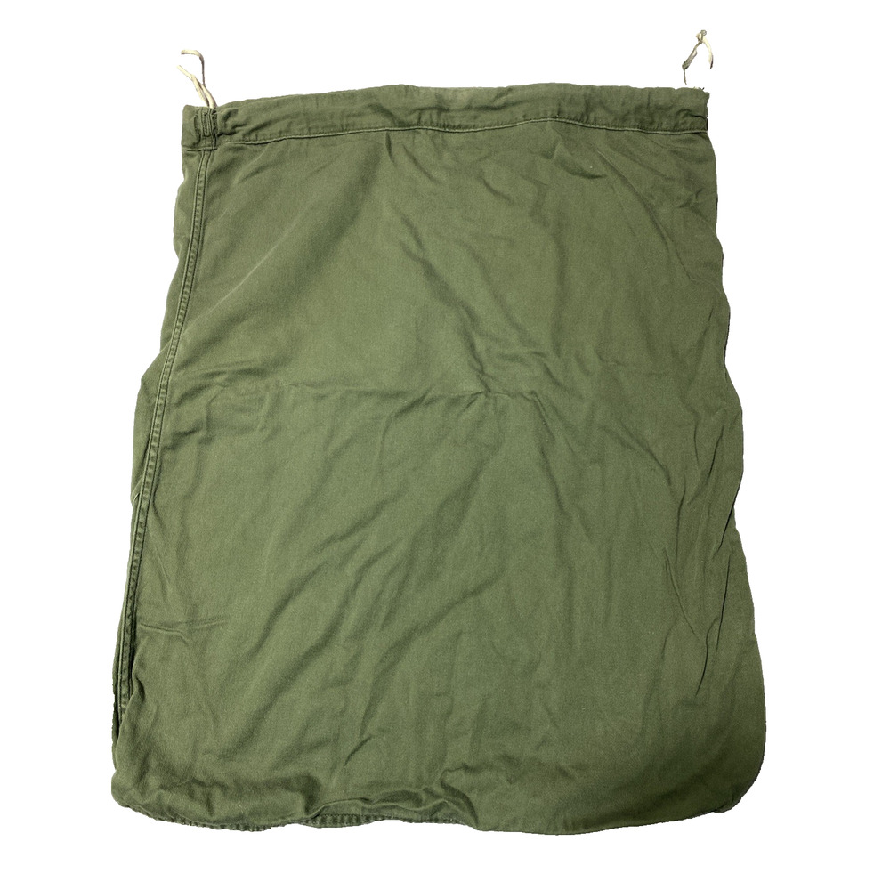 US Army Military Cotton Laundry Bag Sack Draw String Cinch Green Barracks USA